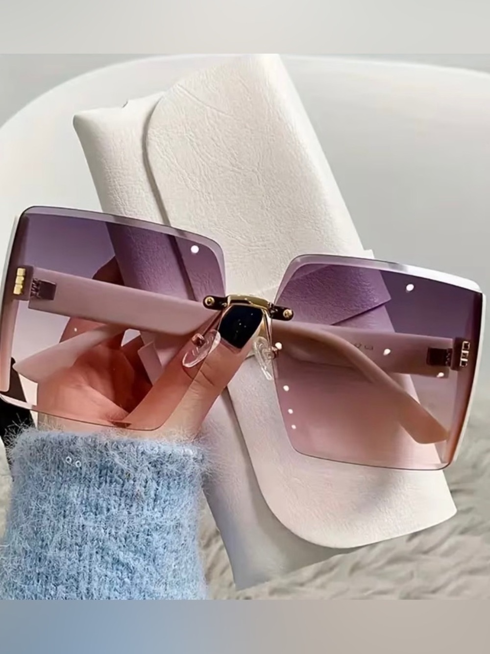 Rimless Gradient Pink Sunglasses - Fashion Women Accessories NWOT